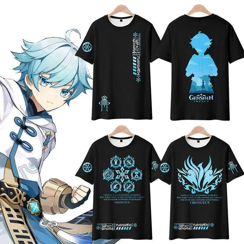 

Genshin impact chongyun 3d t-shirt cosplay anime summer game men women t-shirts tops o-neck short sleeve cool t-shirts t-shirt