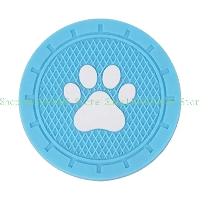 652F Auto Bottle Holder Paw Pattern Insert Pad Car Water Cup Holder Pad Mat