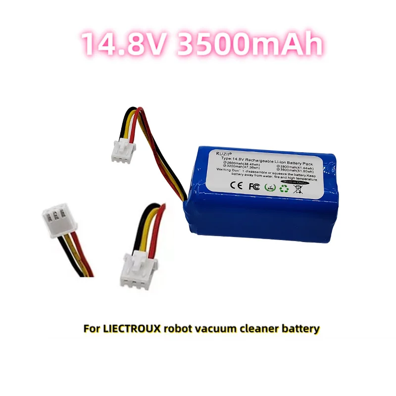 14.8 فولت 4S1P 2600 مللي أمبير 3500 مللي أمبير بطارية قابلة للشحن 18650 بطارية ل LIECTROUX C30B جهاز آلي لتنظيف الأتربة