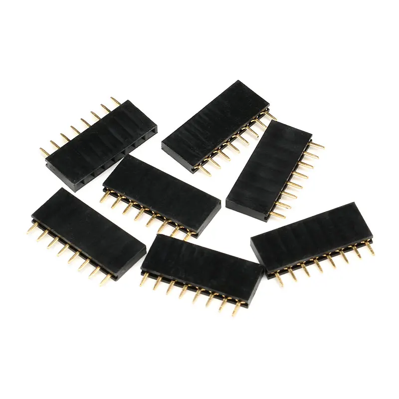 100PCS 1*8P 8PIN Pitch 2.54MM Connector Socket Single Row Straight Needle  Female Header  For Arduino