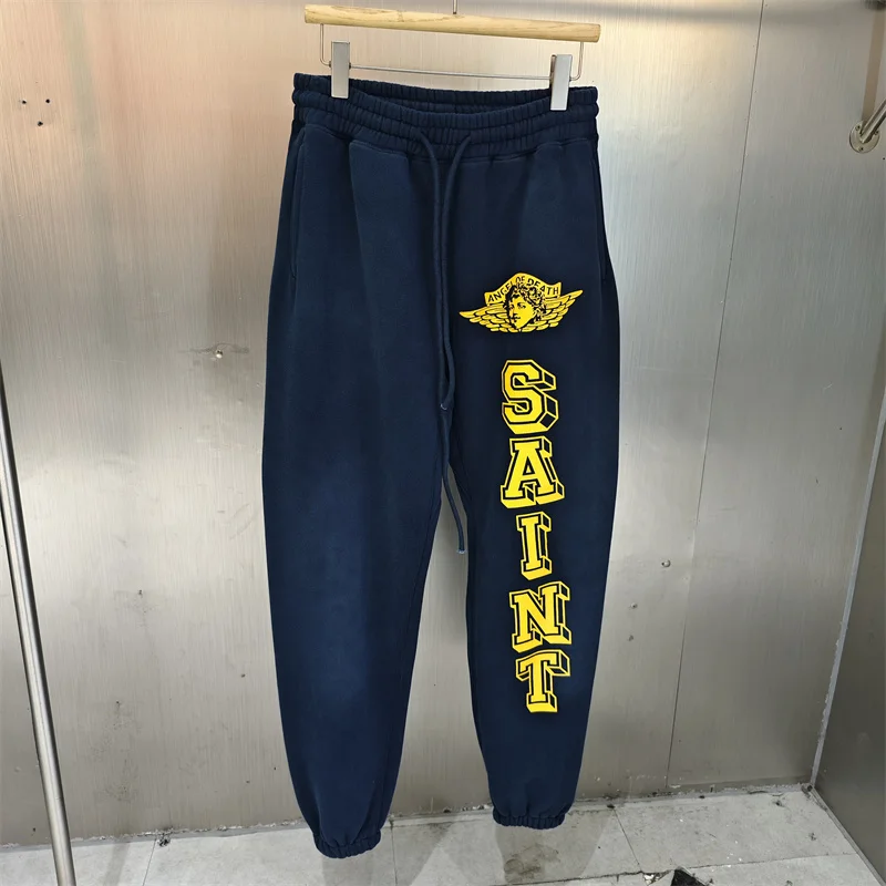 سويت شيرت بغطاء للرأس باللون الأزرق الداكن، بلوفر كاجوال فضفاض من القطن الخالص، قميص رياضي للرجال