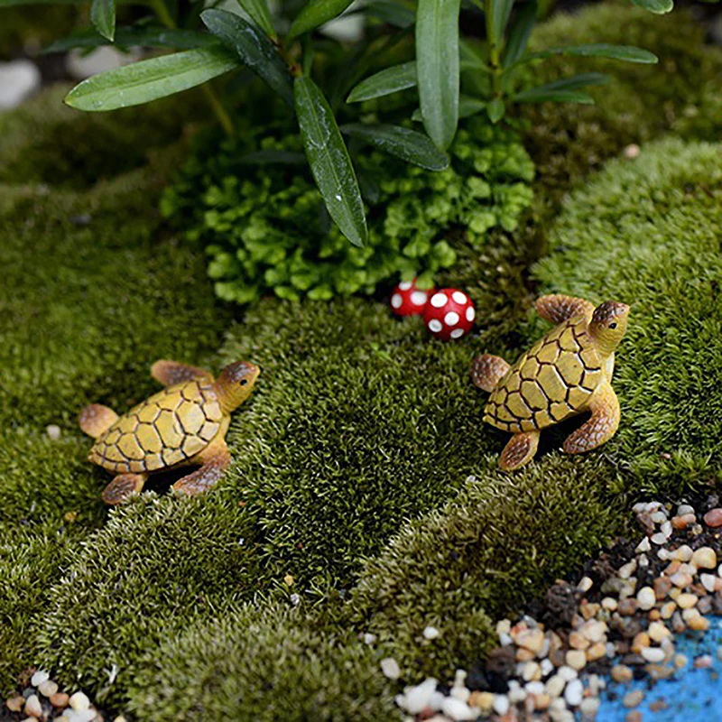 1pc Mini Sea Turtle Model Resin Ornaments Aquarium Fish Tank Home Landscape Decoration Accessories Fine Workmanship Layout Prop