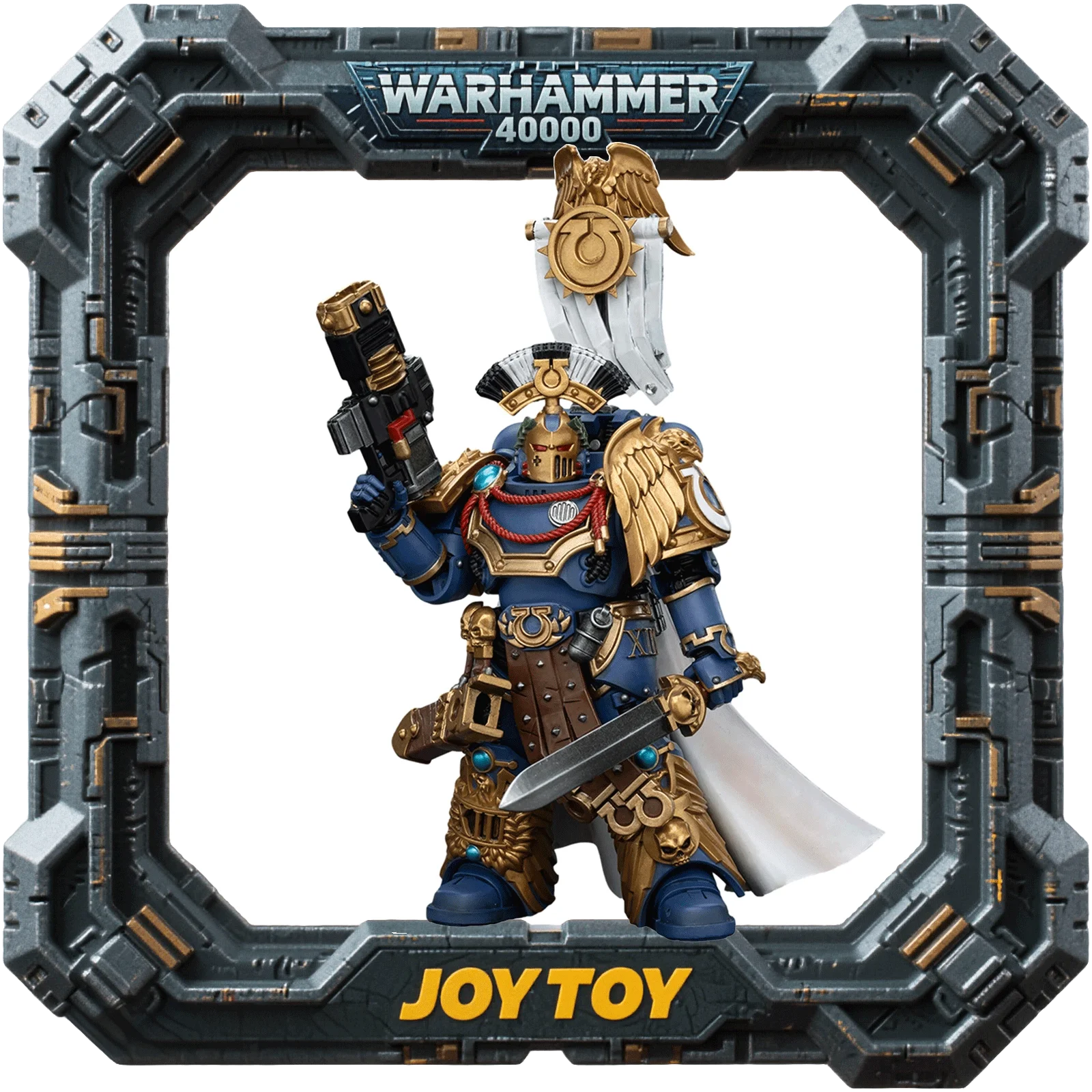 

JOYTOY Warhammer 40000 1/18 Action JT00126 Ultramarines Legion Praetor with Power Sword and Volkite Serpenta