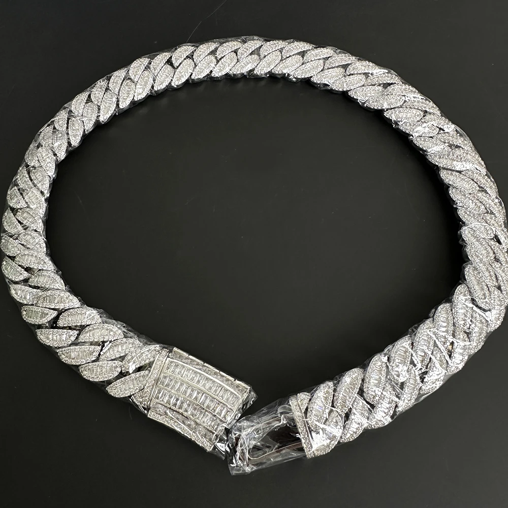 

Icedminer 20mm Baguette Chain Iced Out Cuban Link Necklace for Women Bling Necklace Zircon Goth Hip Hop Jewelry Free Shipping
