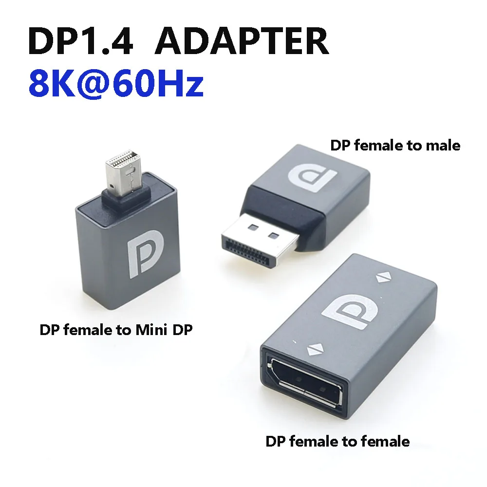 DP1.4 to DP/Mini DP Metal Headless Ghost Emulator Connector 8K@60Hz for DP Cable Extension Display Adapter