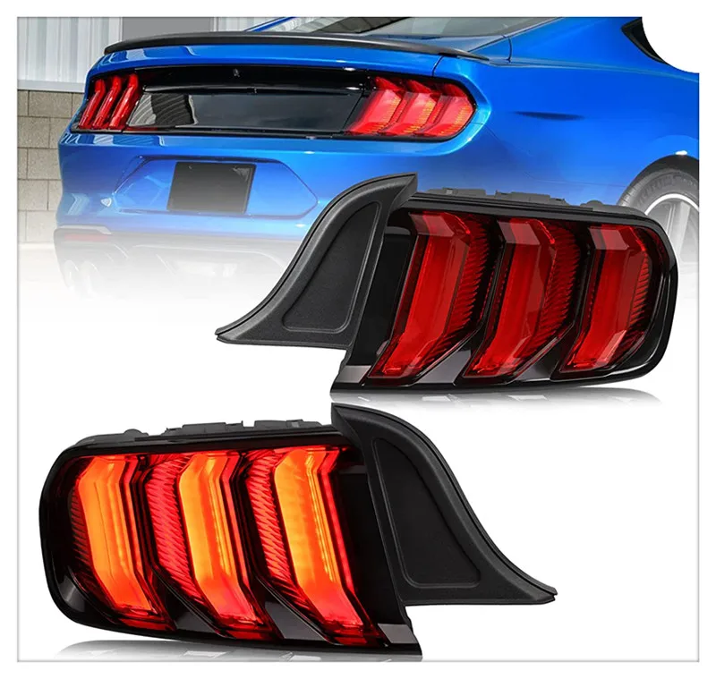 

Sulinso 2PCS LED Tail lights Compatible with Ford Mustang 2015-2020 with Sequential (5Modes-Red Lens)