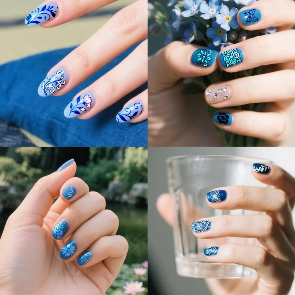 4pcs Flower Nail Stamping Plates Set