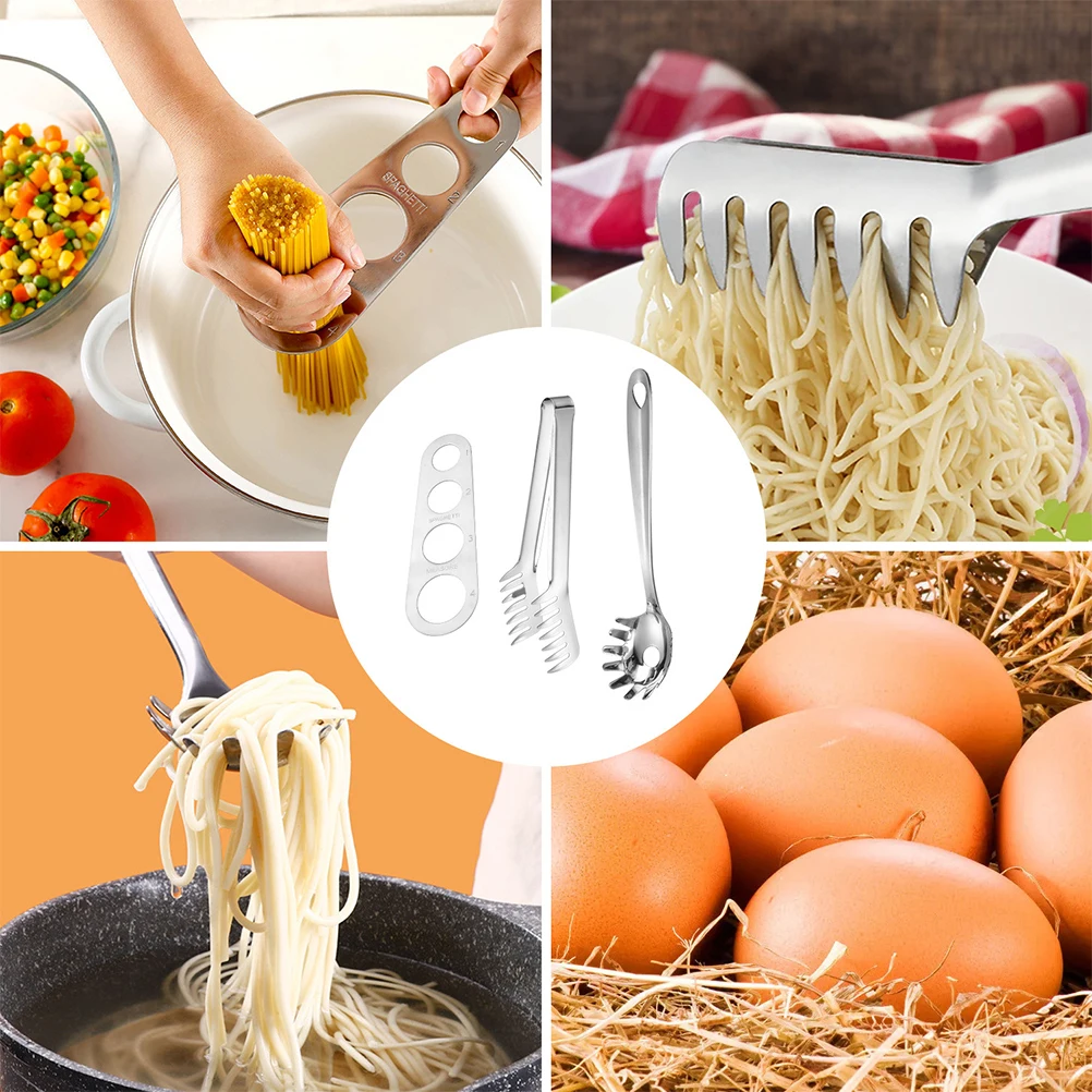 

1 set 1 Set Stainless Steel Spaghetti Measuring Tool Noodle Portion Control Server Kitchen Cooking Pasta Tong Gadgets Utensils