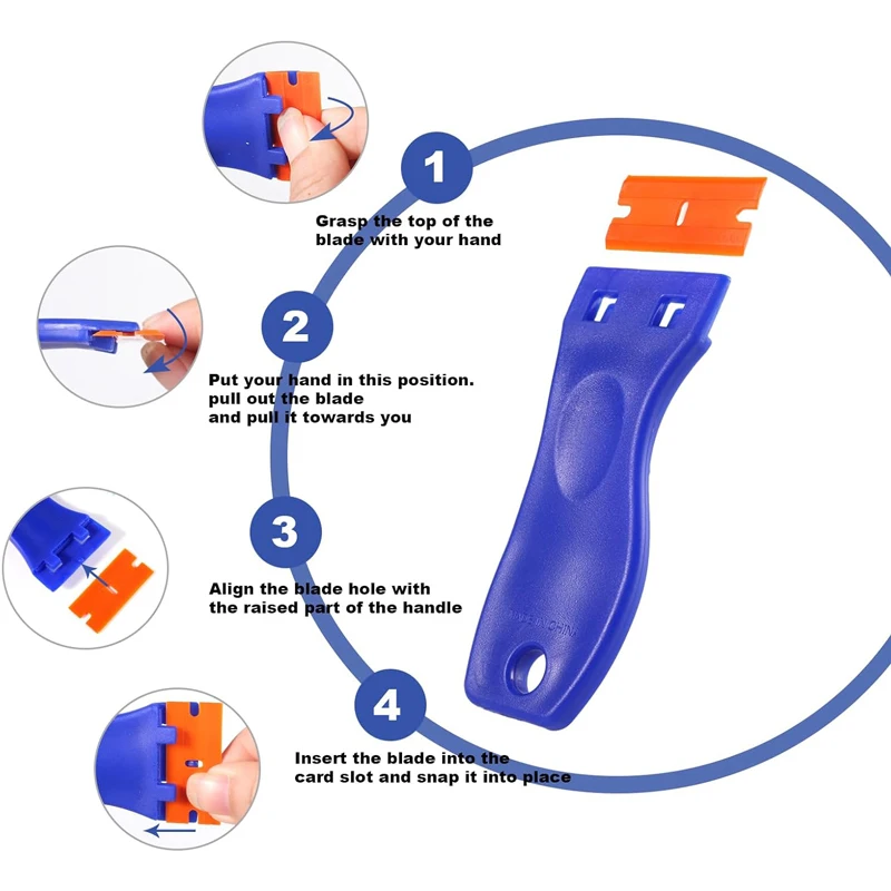 Pengikis Penghilang Lem Pengikis Pembersih Penghilang Kaca Plastik Multifungsi Alat Aplikasi Film Mobil Pengikis Cat Pisau Cukur