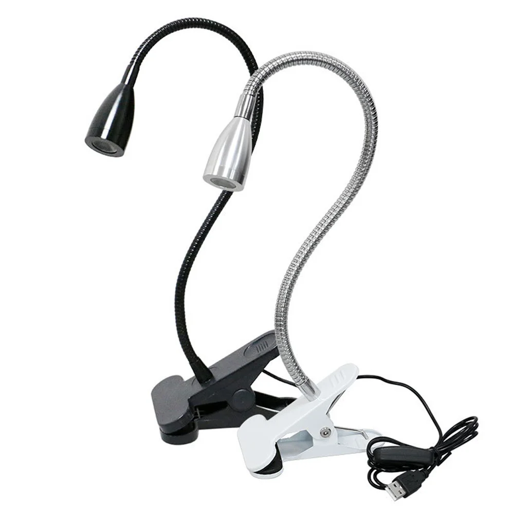 USB Powered 3W Flexible Metal Tube Led Book Light DC5V Indoor Dimmable Reading Lamp Adjustable Beam Angle for Study,Working