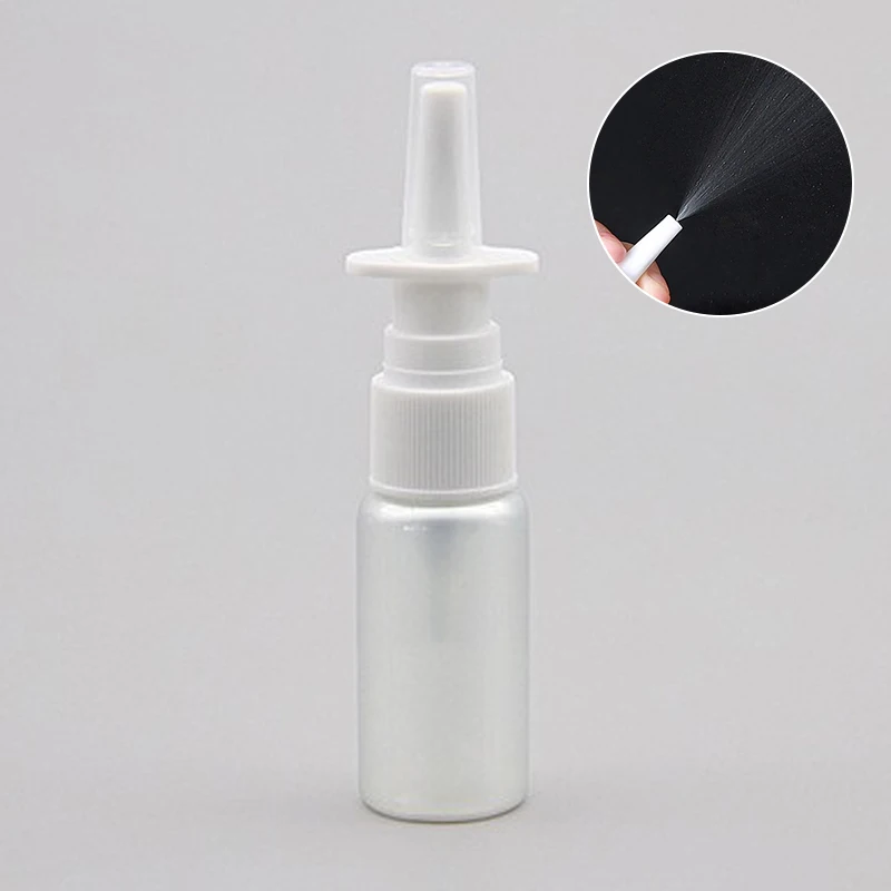 Botella de Spray Nasal recargable vacía de plástico de 15ml, pulverizadores de niebla, atomizadores, contenedor de maquillaje para viajes, botella de Spray Oral al aire libre