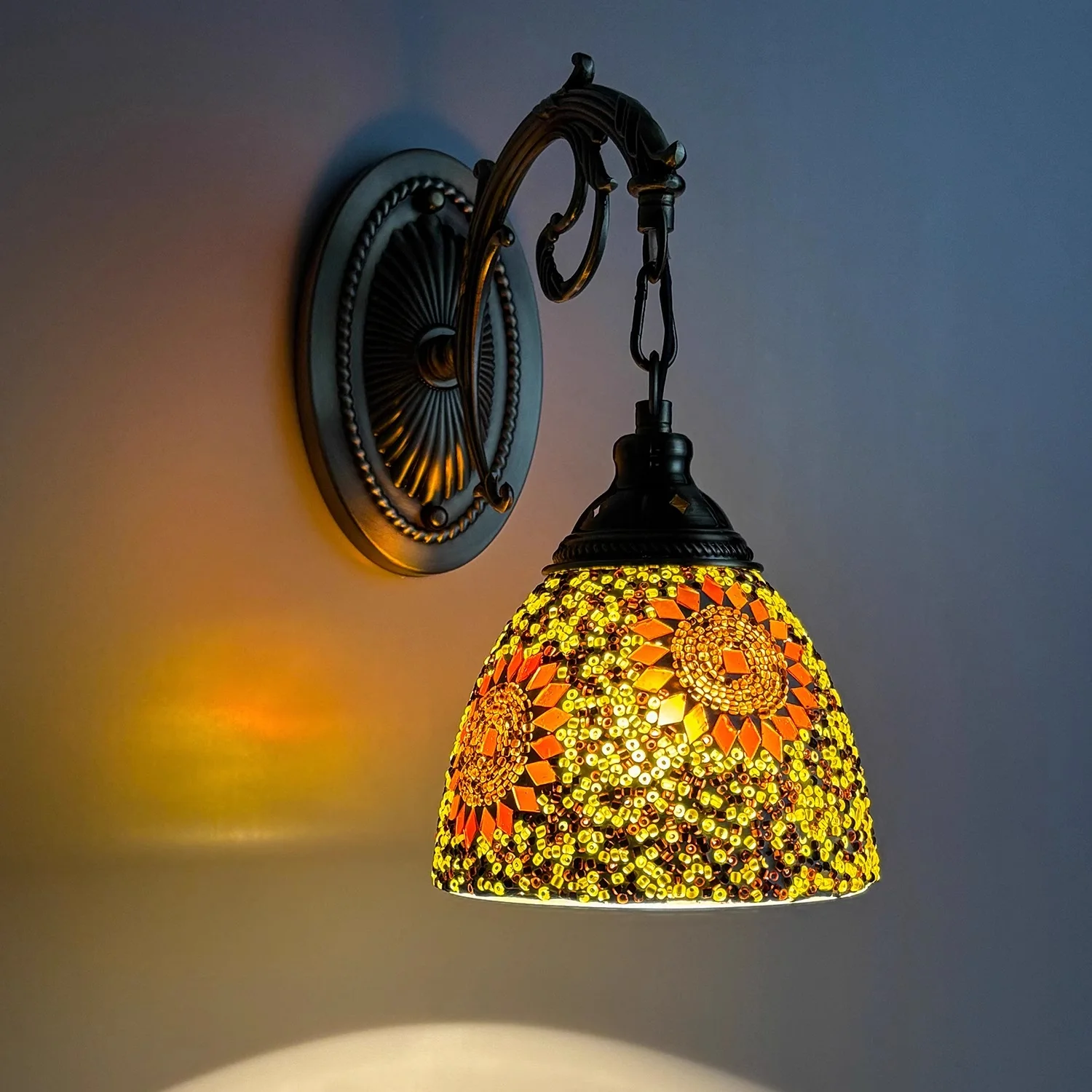 

Turkish Mosaic Wall Lamp Handcrafted Glass Luminaria Led Wall Light Corridor Sofa Background Lighting Home Room Decor Lampe