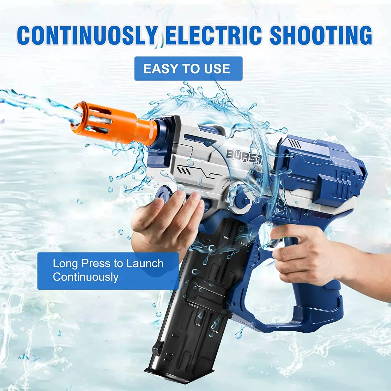 New Electric Water Gun Automatic Water Soaker Gun Water Guns for Adults & Kids Water Blaster Gun Outdoor Toys Swimming Pool Toys