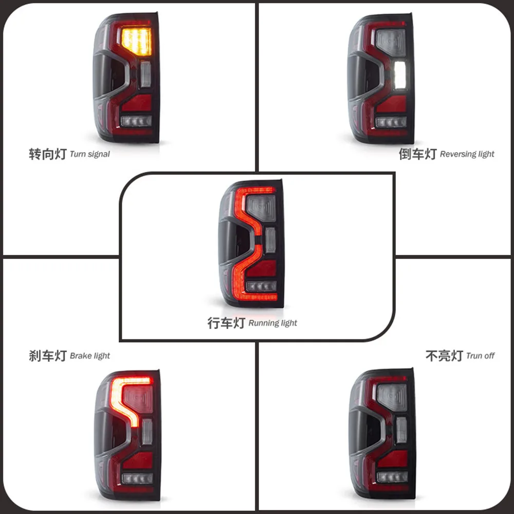 Car Led Rear Lights For Ford Ranger Tail Lights T9 2022 2023 2024 Accessories Modified Led Taillight Assembly