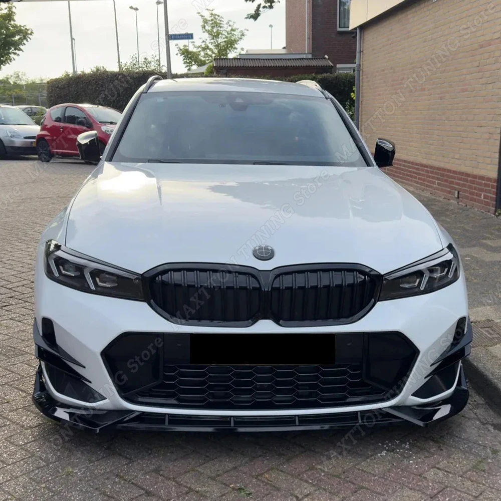 المصد الأمامي الفاصل الشفاه الناشر المفسد الذقن الحرس لسيارات BMW 3 Series G20 G21 320i 325i 330i 320d M340i M Sport 2022 20223 2024