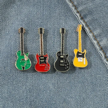 Yupsk レトロエレキギターデザインブローチファッションカラフルな楽器装飾エナメルバッジバックパックアクセサリーピンギフト