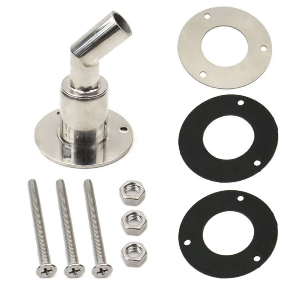 Stainless Steel Bend Thru Hull Fitting 24mm Diameter Bend Design Thru Hull Exhaust Skin Diesel Heater Port Exhaust Skin