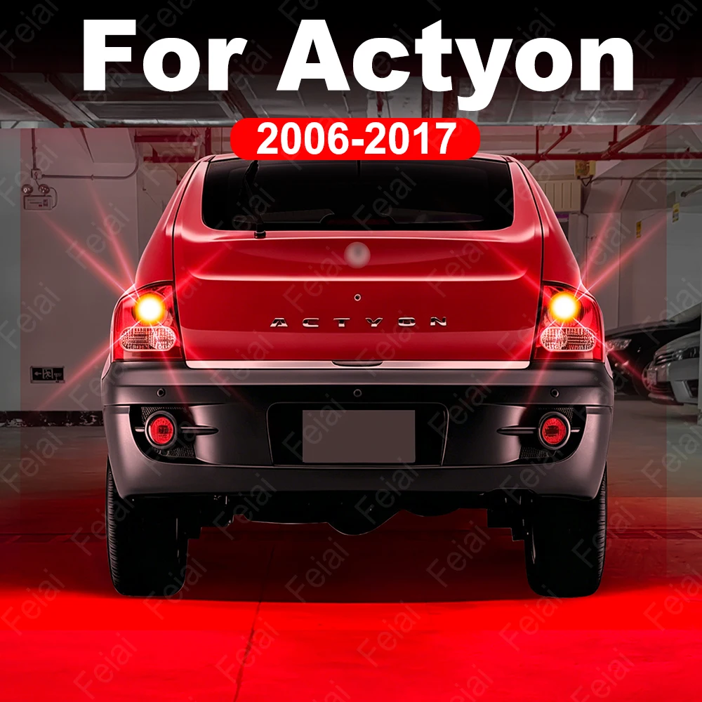 Car LED Rear Brake Light Bulb For SsangYong Actyon 2006 2007 2008 2009 2010 2011 2012-2017 Auto Red LED Strobe Stop Lights Brake