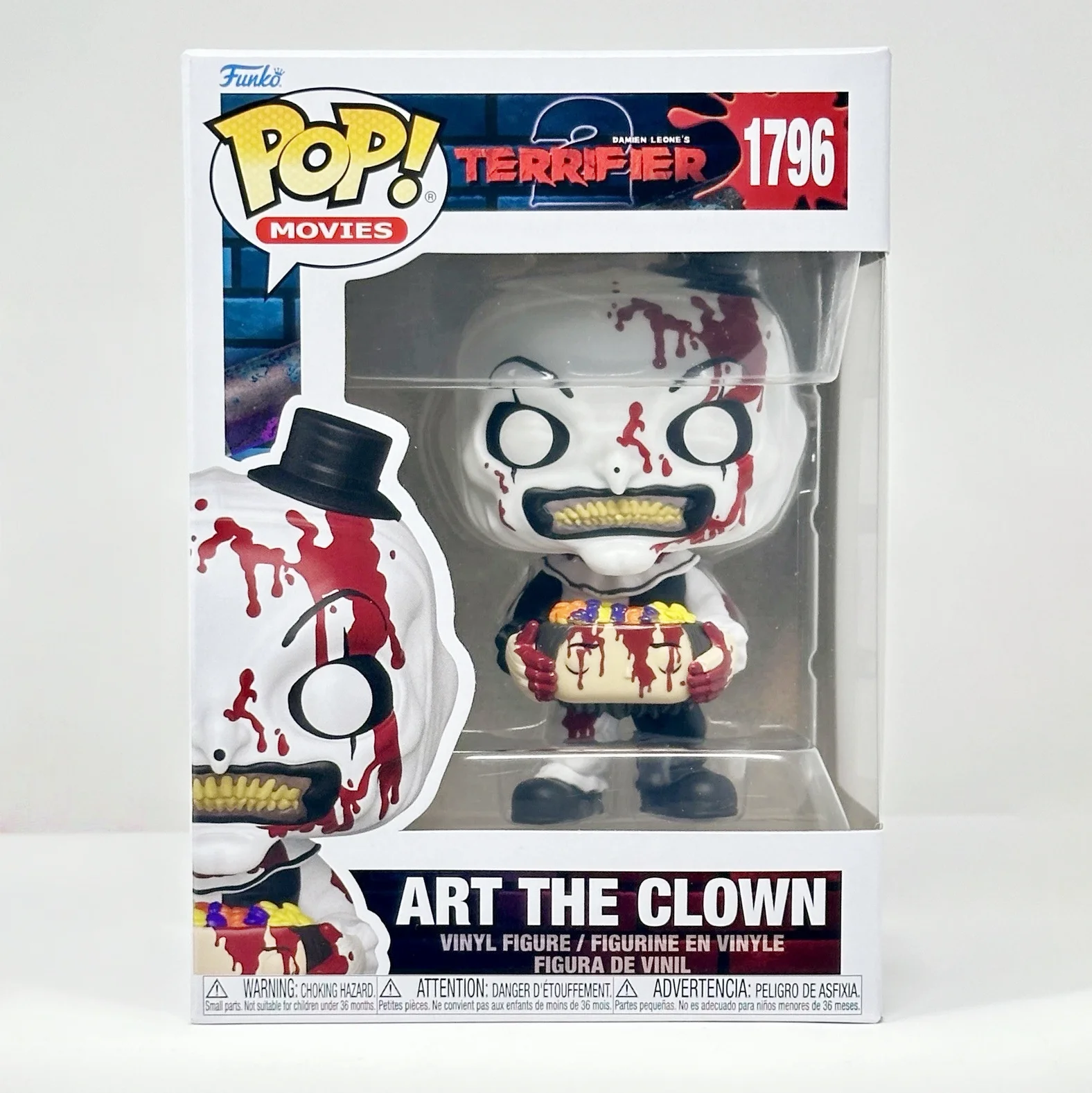 Arte o palhaço com cabeça cheia de doces # 1796 Figura Terrifier Funko Pop Oficial Edição Limitada Figuras Colecionáveis Fãs Brinquedo Presente