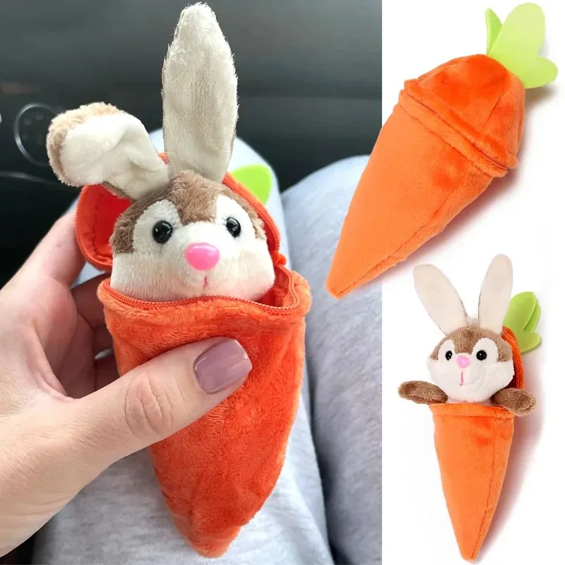 

17CM /Cute Carrot Rabbit Plush Toy Creative Detachable Rabbit Ear Pendant Baby Hug Rabbit Doll Children's Birthday Gift