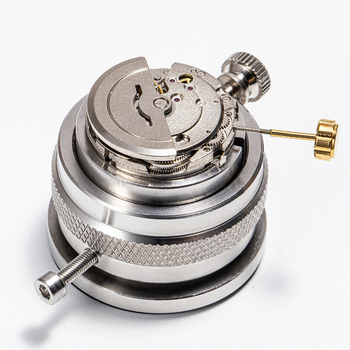 New 8 in 1 Stainless Steel Watch Movement Holder for 2000/7750/2824/3135/2671/3100/8500 with a rotatable base Watch Repair Tools