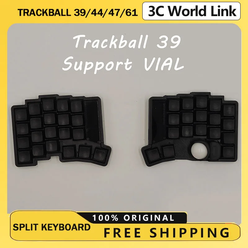 

Комплект разделенной клавиатуры Trackball 39/44/47/61, низкопрофильная поддержка VIAL, индивидуальный комплект разделенной клавиатуры RP2040, эргономичные подарки для ПК и геймеров