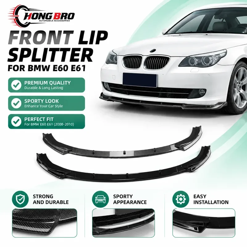 For BMW 5 Series E60 E61 2008-2010 Front Lip Spoiler Bumper Splitter Body Kit Modification Accessories