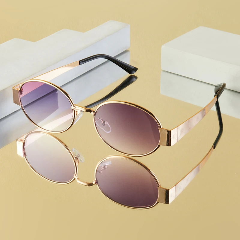 1Pc Unisex Mode Gläser Neue Universal Luxus Metall Runde Rahmen Retro Vielseitig Casual Trendy Weihnachten Geschenk Black Friday Dail