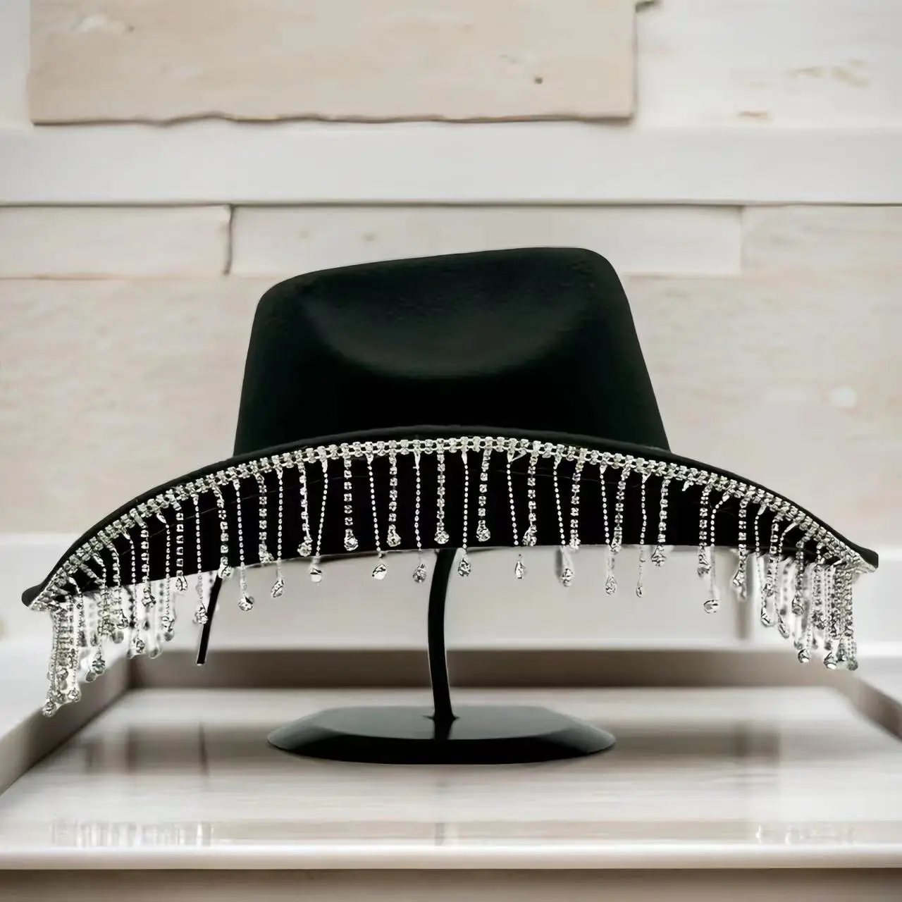 HongLuan Glitter Costume Cappello Adulto e Cappelli da Cowboy Strass per Donna, Cowboy Cosplay Accessori Femminili e Berretto da Cowgirl