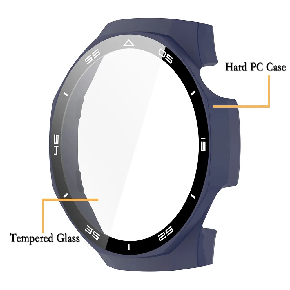 For Huawei Watch GT 5pro 46mm 2-in-1 PC Watch Shell With Tempered Glass Film Protective Watch Cover Protection With Scale