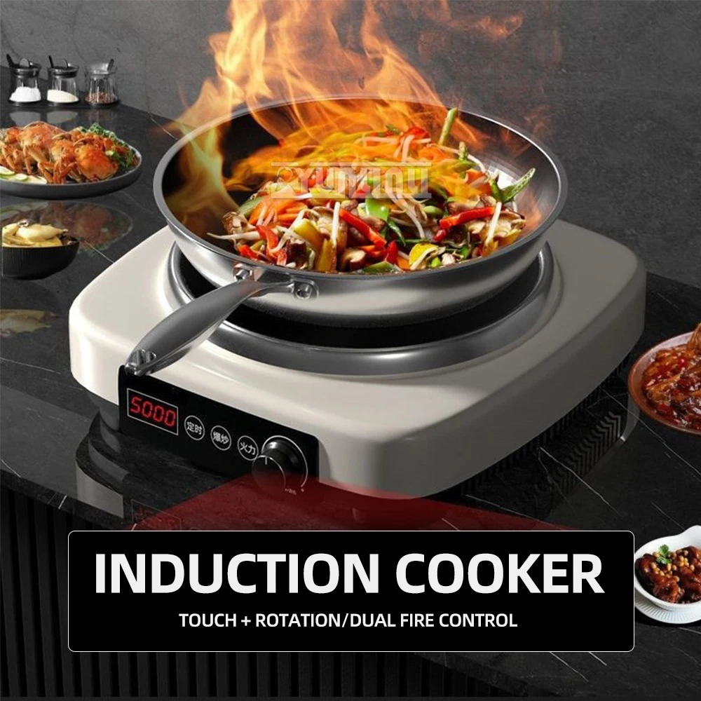 5000W Kitchen Cooktop High-power Induction Cooker Concave Electric Stove Herdplatte Elektrisch