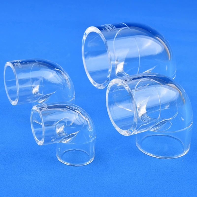 

16~50mm Acrylic 90° Elbow Transparent Tube Fittings Aquarium Water Pipe Connector Garden Irrigation Joint Fish Tank Accessories