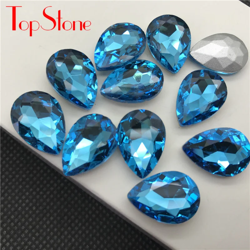 TopStone جميع الأحجام الألوان دمعة زجاج كريستال يتوهم حجر وأشار الظهر حجر الراين قطرة لصنع المجوهرات #4