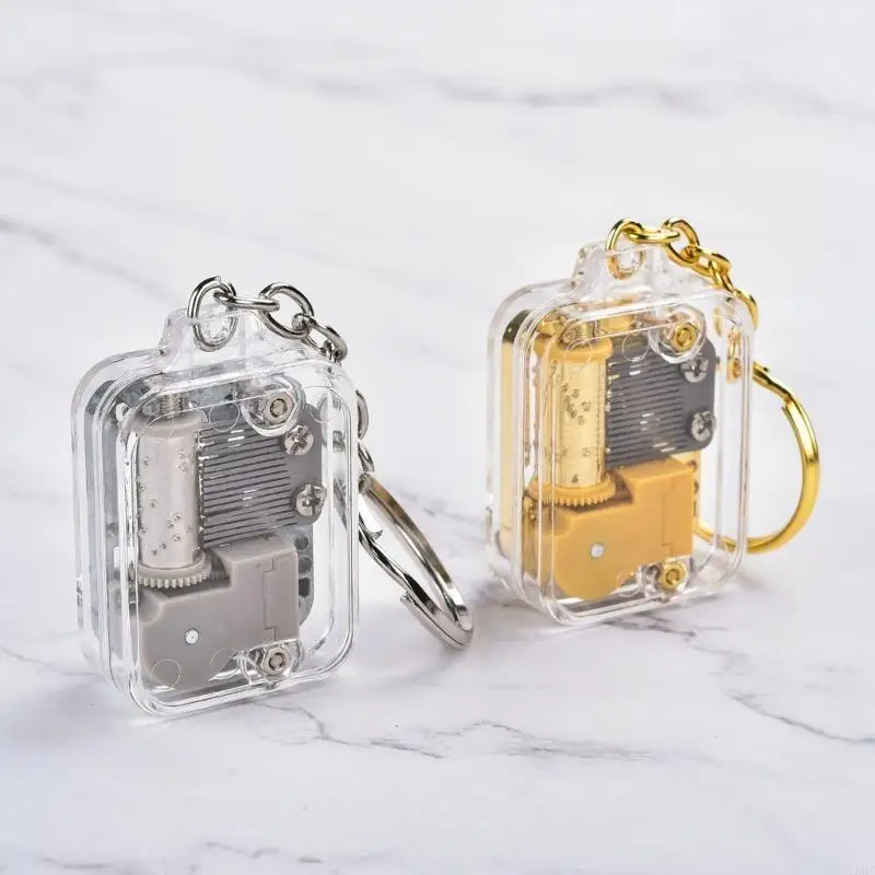 195C Elegant Music Box Keychain Ornament Music Box Pendant Keychain Stylish Bag Hanging Enhances Any Or Bag
