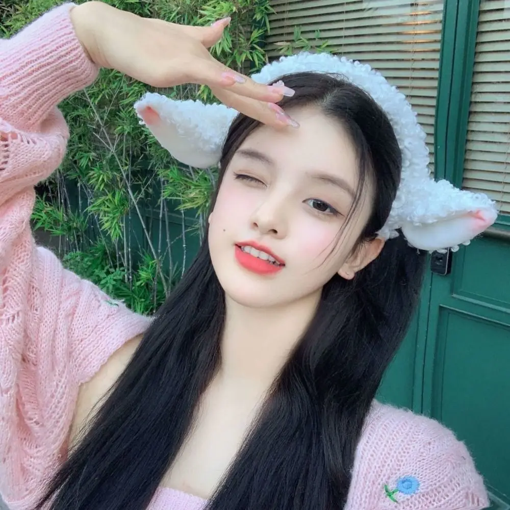

Fashion Anti-slip Lamb Ear Headband Cute Sweet Hair Hoop Hair Accessories Cartoon Hairband Face Washing Use