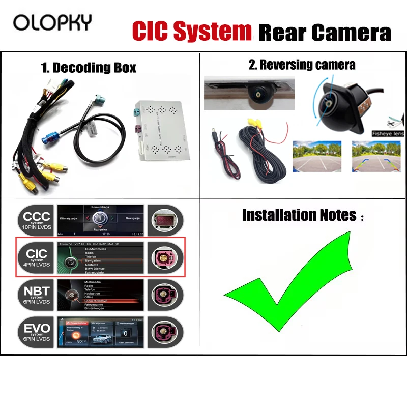 HD Voor- en Achteruitrijcamera voor BMW F54 F55 F56 F57 F60 R55 R56 R57 R61 R58 R59 Originele Scherm Upgrade Parkeer- en Achteruitrijcamera
