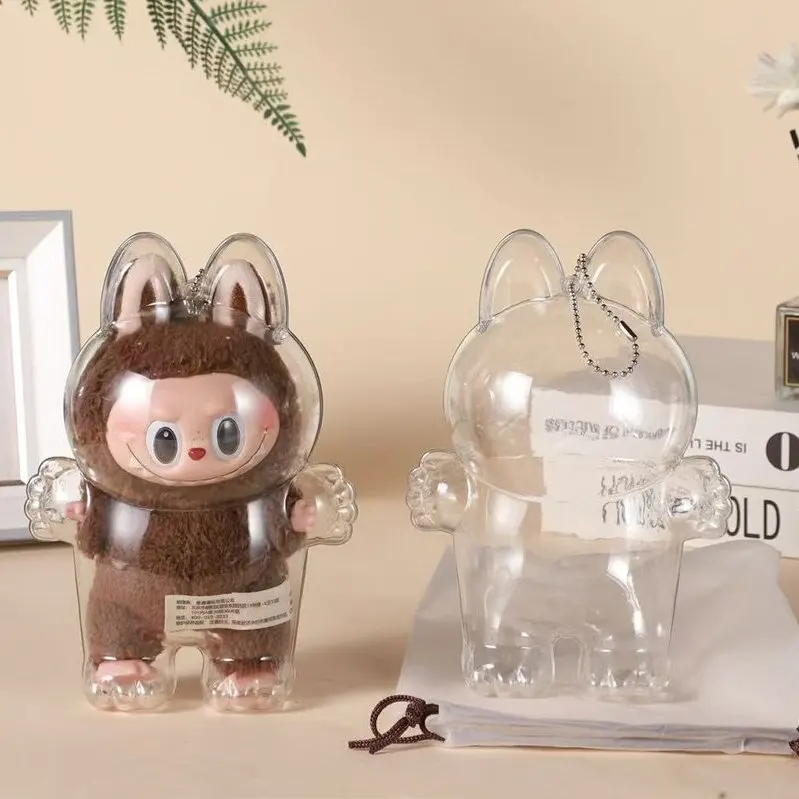 Mochila Transparente Para Muñeca Labubu – Mini Estuche Con Llavero Y Pompón, Impermeable Y A Prueba De Polvo