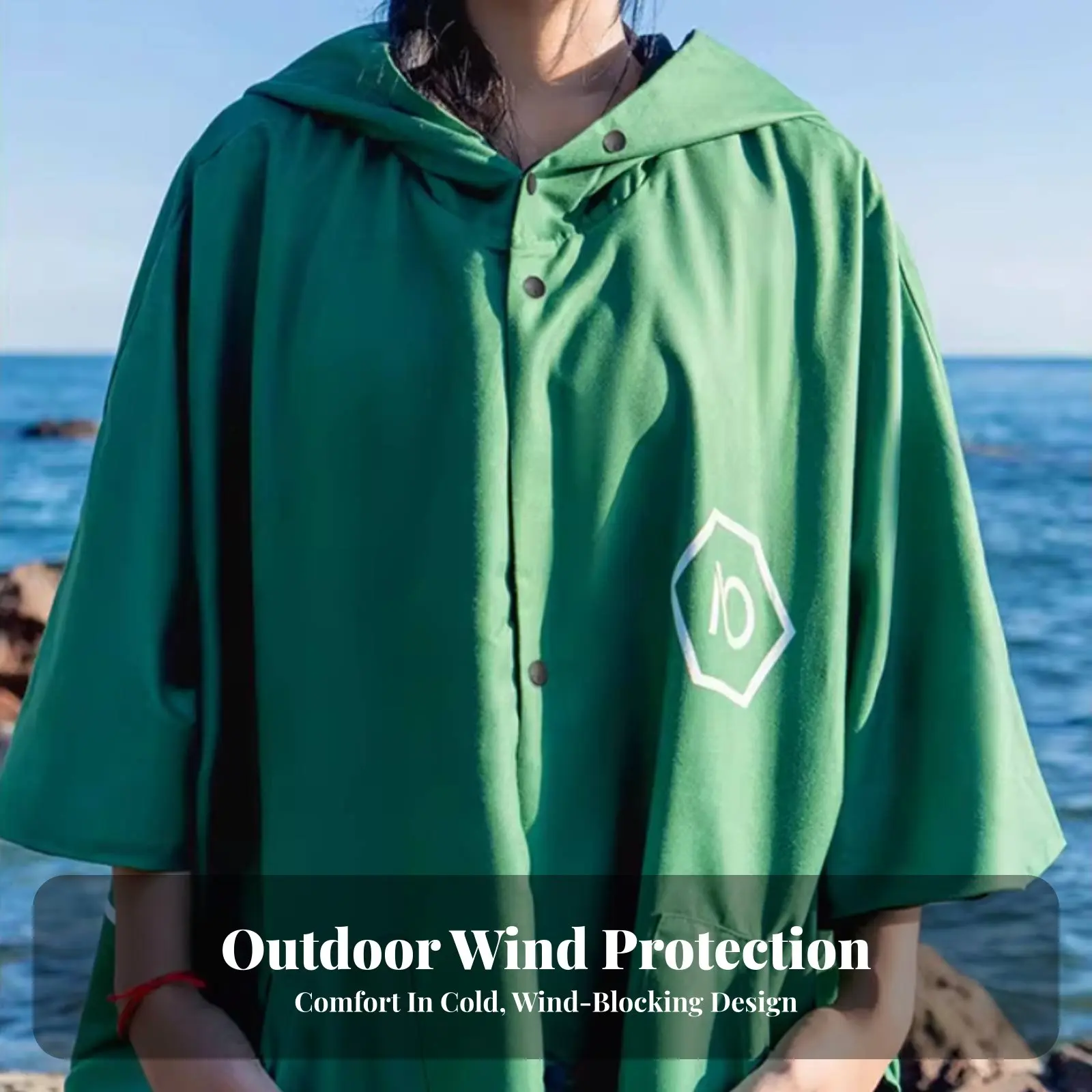 

Флисовый халат-полотенце, утолщенный впитывающий плащ, ветрозащитное теплое пальто для плавания, горячих источников, дайвинга