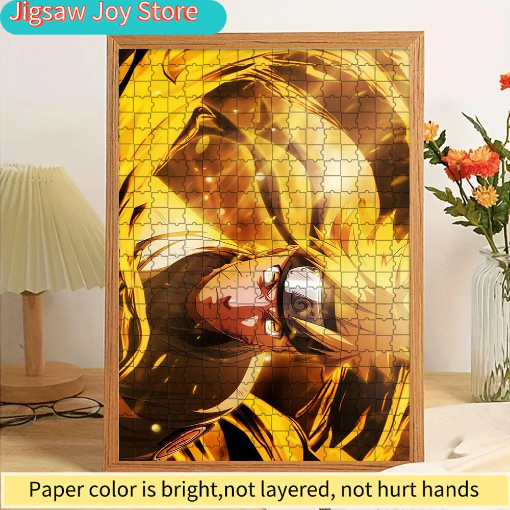 

Аниме-пазл «Наруто Узумаки: Девять хвостов, золотое сияние чакры», динамичная сцена, из высококачественной плотной бумаги, премиум-класс