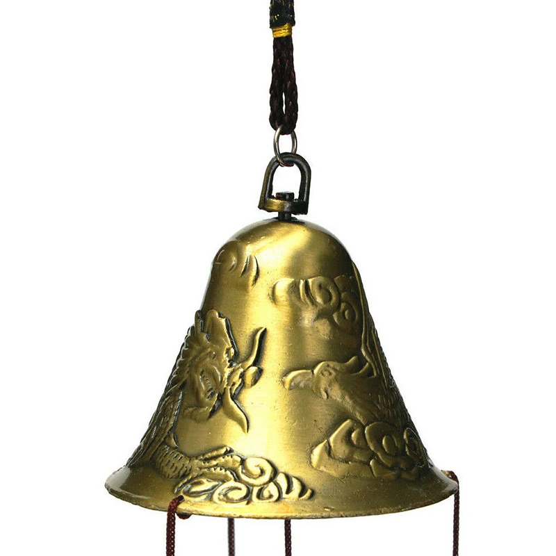 Decorative Copper Alloy Wind Chime With 6 Bells For Home Garden Yard Hanging Ornament Providing Gentle Sound And Elegant Look