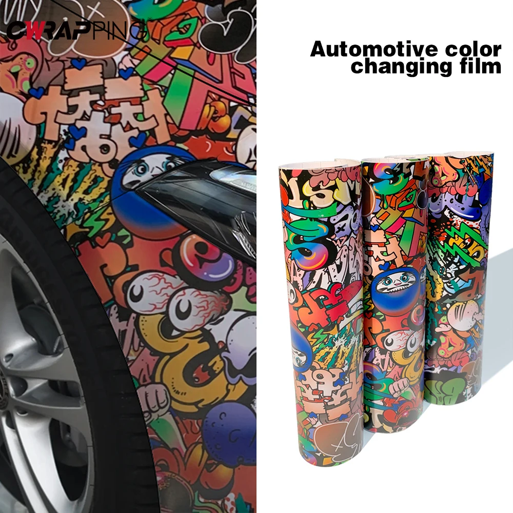 Graffiti-Malfolie, Karosseriefolien, Skateboards, Cartoon-Aufkleber, wasserdicht, Tarnung, Dekor, Folie, PVC, für Fahrräder, Farbwechsel