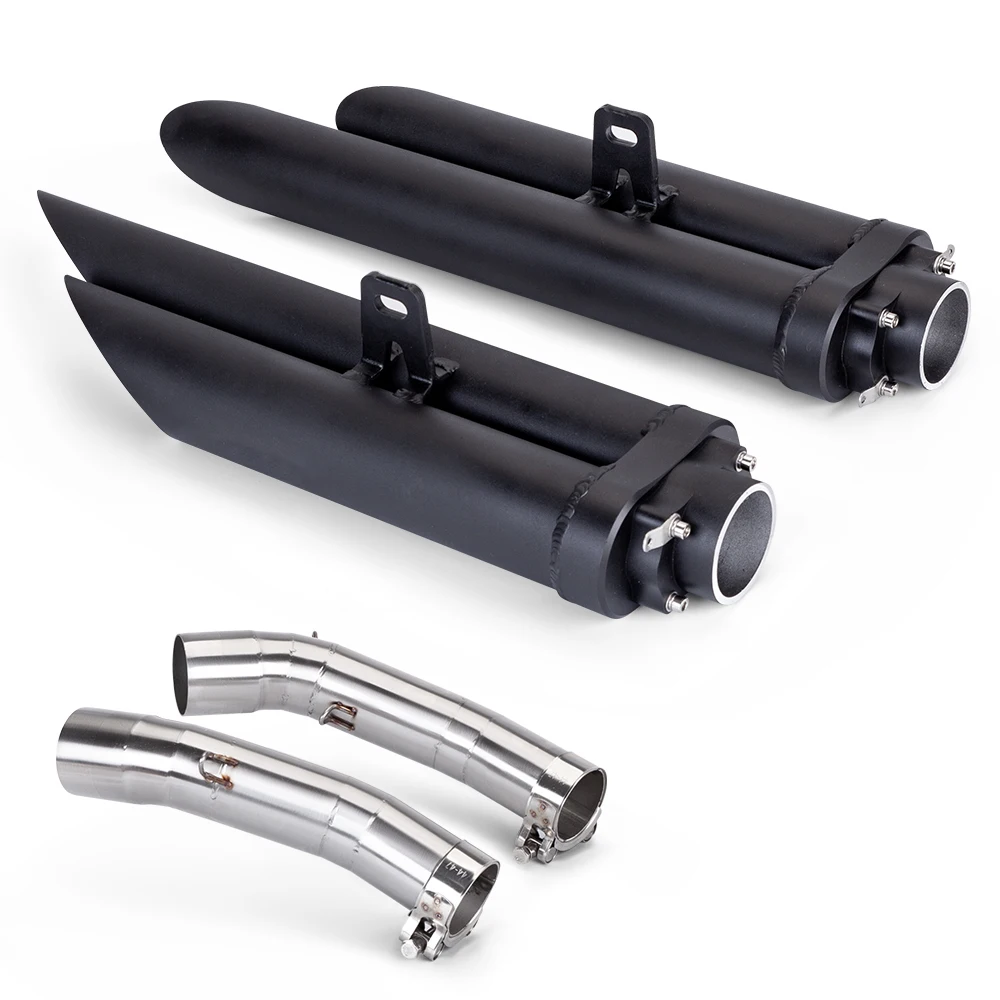Slip On For R1 Full System Exhaust Muffler Middle Pipe For YZF-R1 YZF R1 Stainless steel double hole Exhaust Pipe 2004-2006