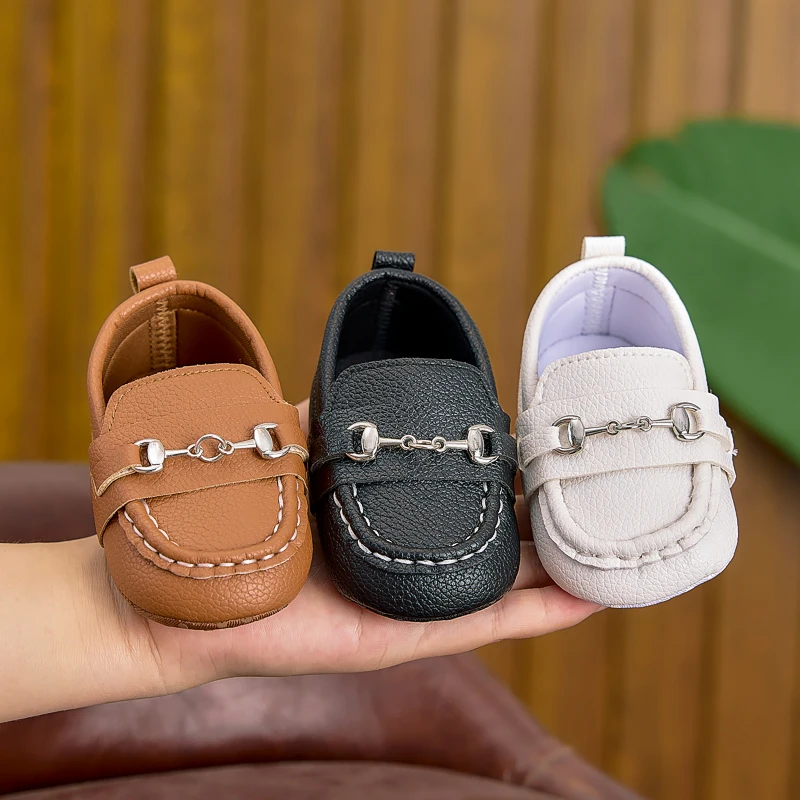 Baby British-Style Loafers, Soft-Soled Pre-Walker Shoes for 0-1 Year Old Babies