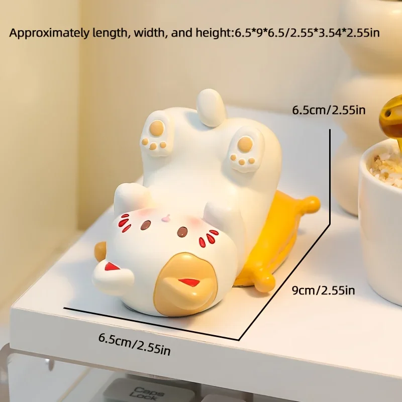 زينة سطح المكتب على شكل قطة كرتونية لطيفة، حامل هاتف، ديكور مكتب إبداعي، مكتب المنزل، حامل تخزين نظارات القط Kawaii #4