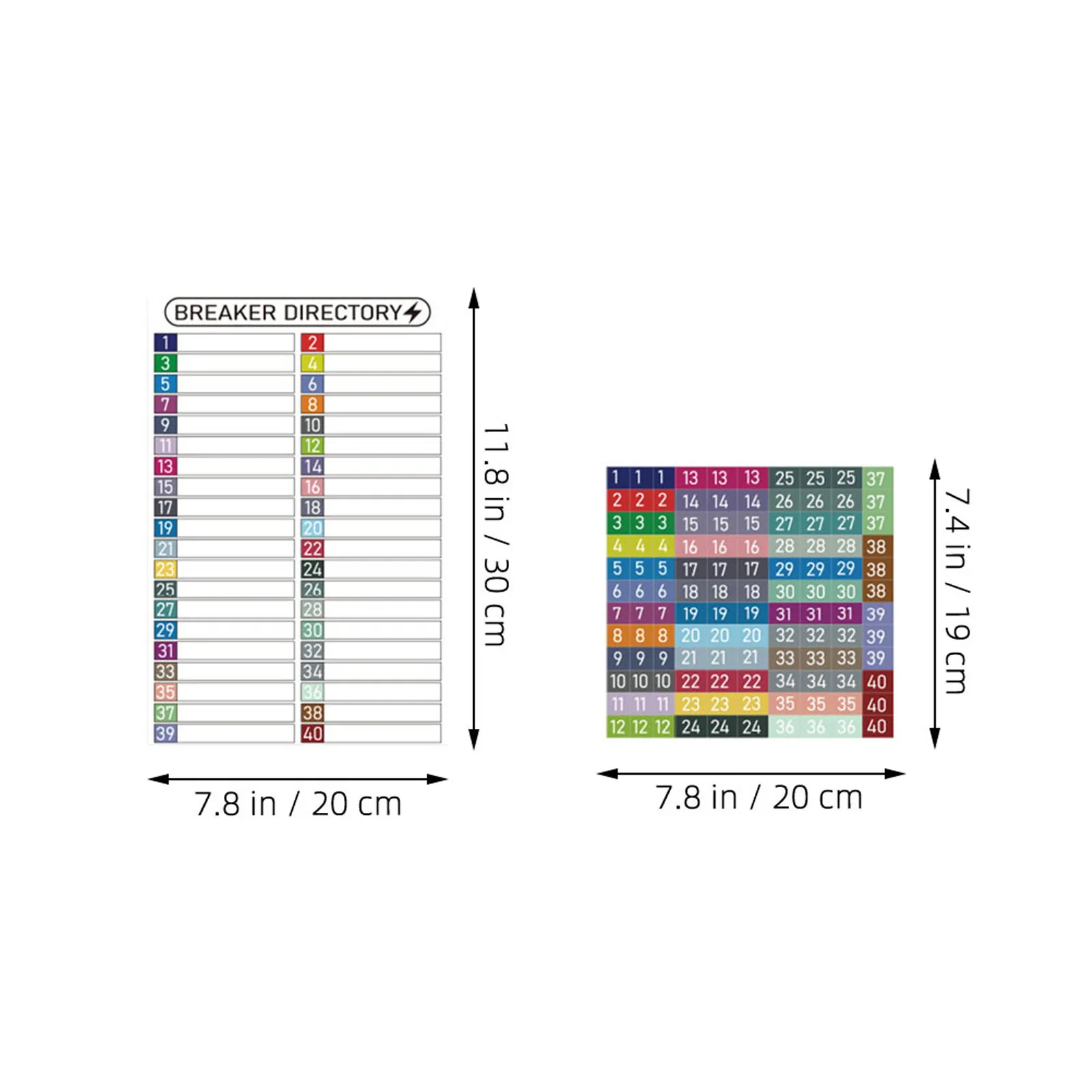 Electrical Panel Identification Labels PVC Waterproof Breaker Panel Adhesive Stickers Load Center Circuit Number Markers