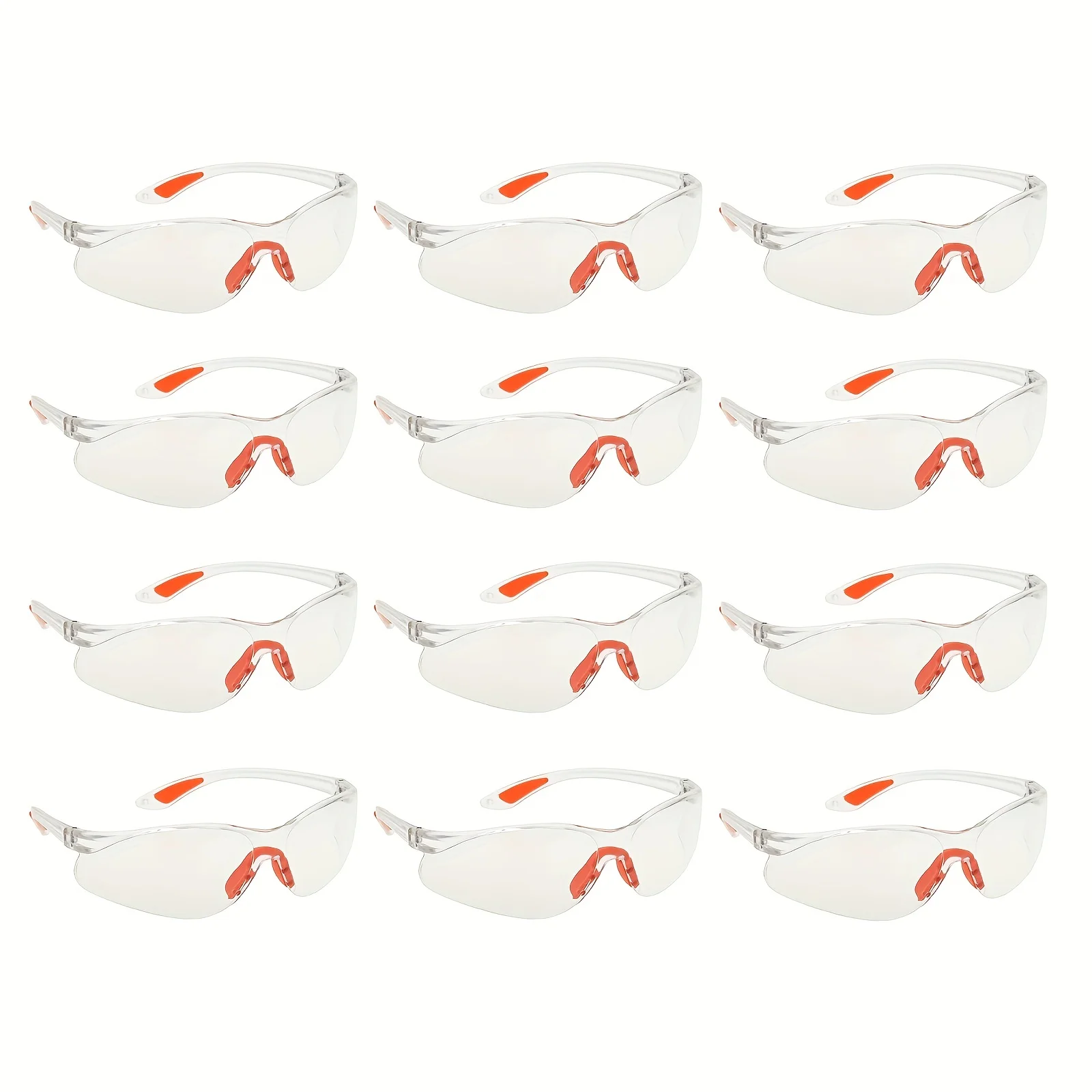 Safety Glasses -12 Piece Pack of Protective Glasses,Safety Goggles Eyewear Eyeglasses for Eye Protection with Clear Plastic Lens