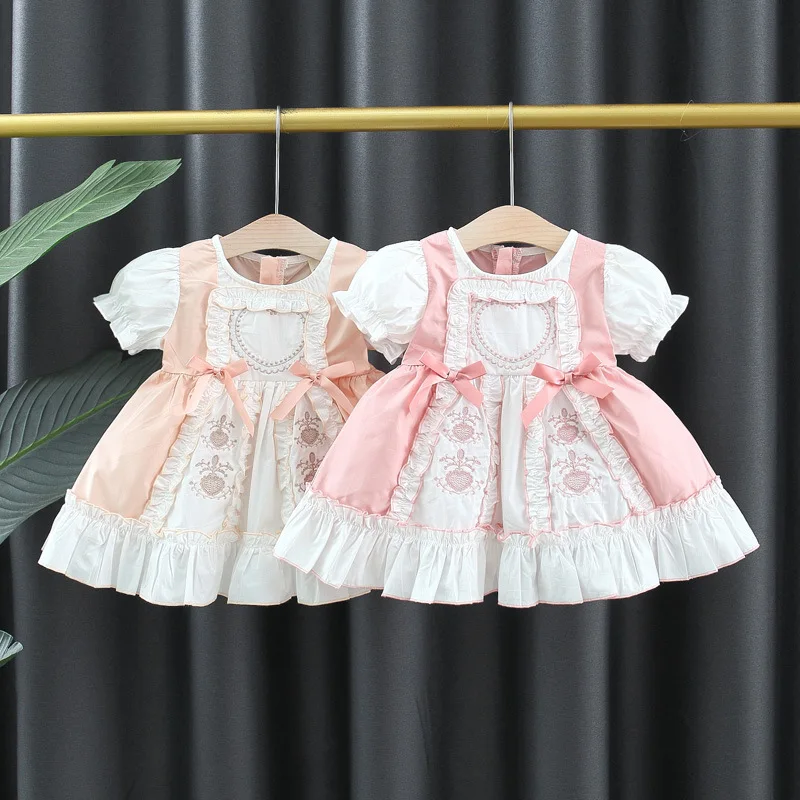 Robe d\'été Lolita pour filles, costume de princesse pour enfants de 0 à 4 ans, vêtements d\'anniversaire, 2024