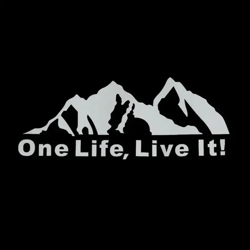 ONE LIFE LIVE IT ! Off Road Mountain Silhouette Car Stickers For Laptop Water Bottle Phone Macbooks Car Truck Van SUV Jeep Motor