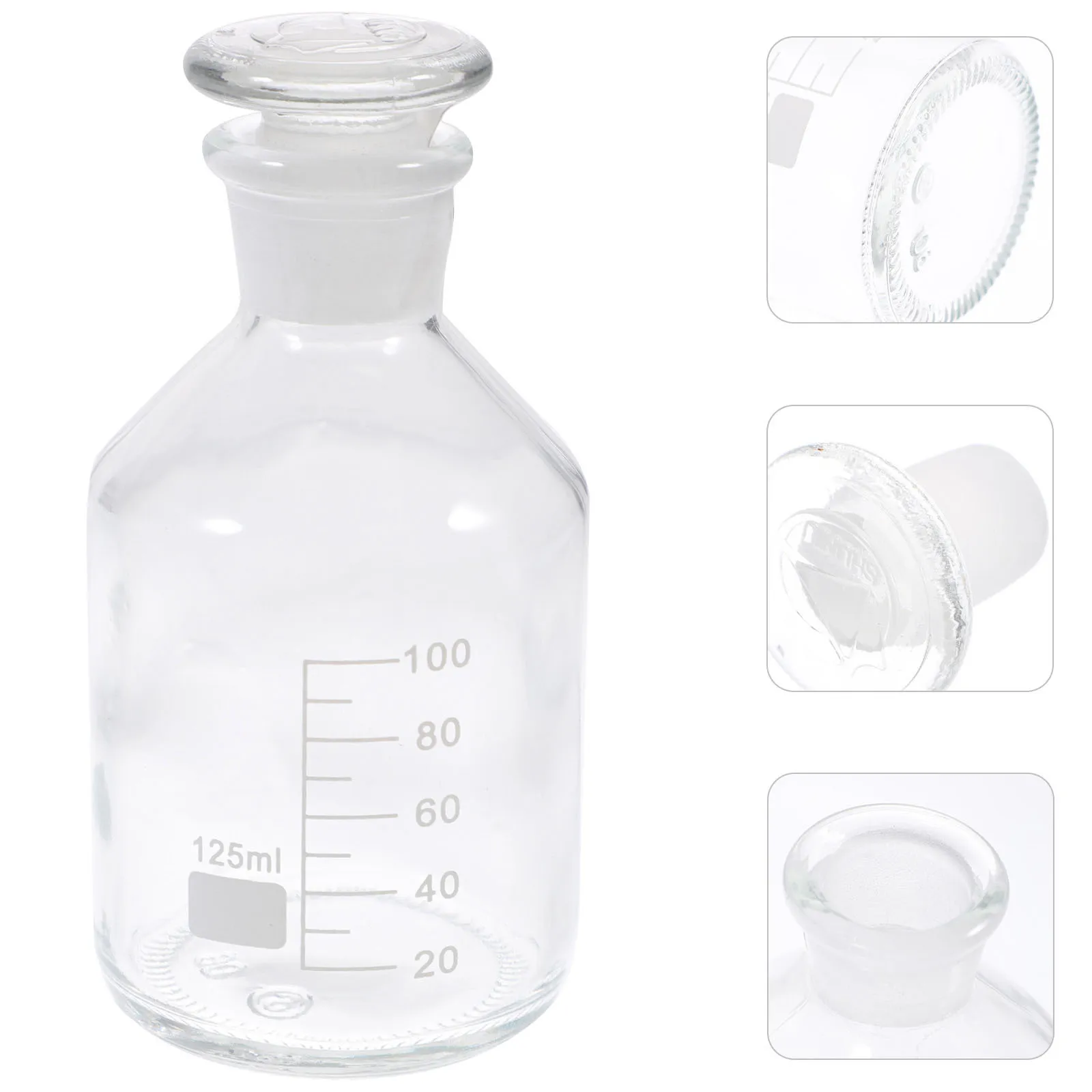

1Pcs Laboratory Glass Reagent Bottle Durable Heat Resistant Frosted Stopper Clear Content Identification Glass Reagent Bottle