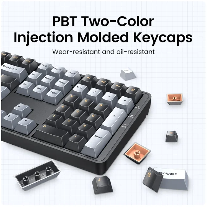UGREEN キーボード メカニカル有線ゲーミングキーボード デスクトップラップトップ用 108 PBT キーキャップ